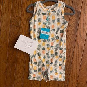 NWT Posh Peanut Ducky one piece sleeveless shortie romper size 18-24 bamboo